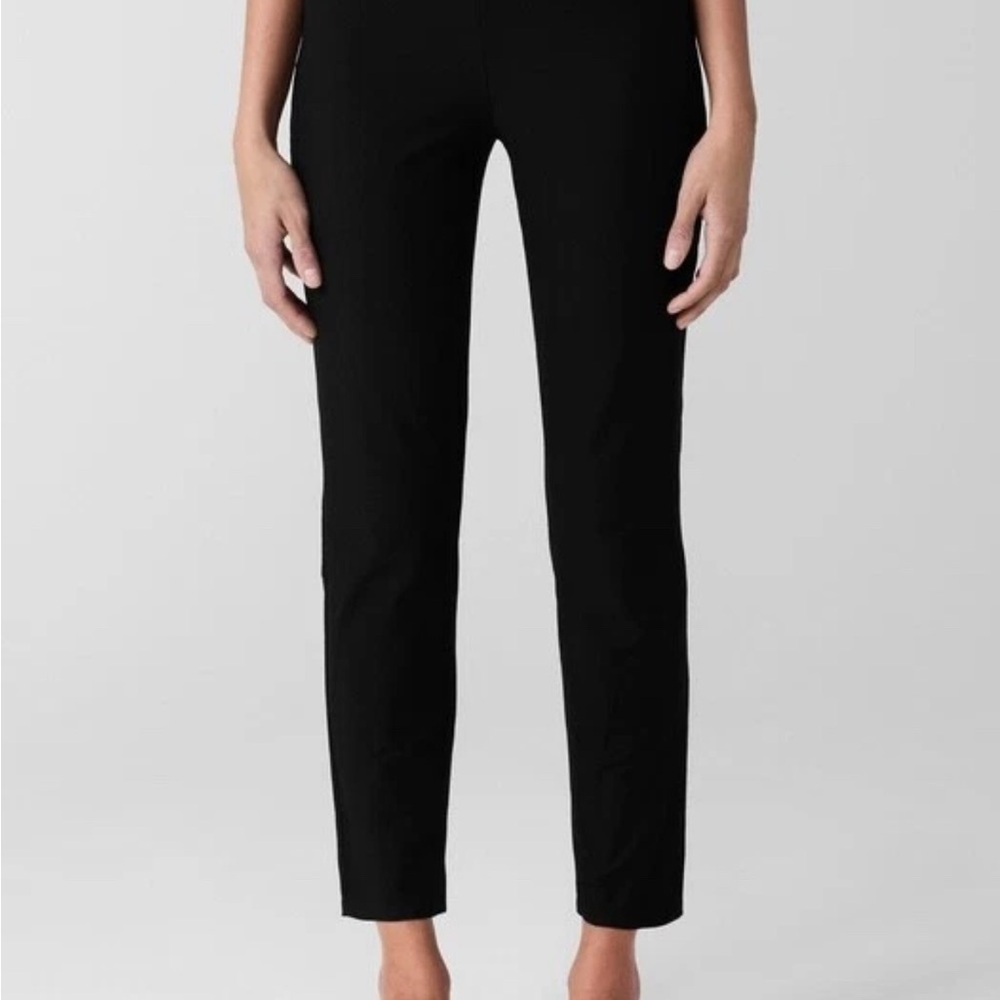Eileen Fisher Washable Stretch Crepe Pull On Blue Womens Pants Size Small